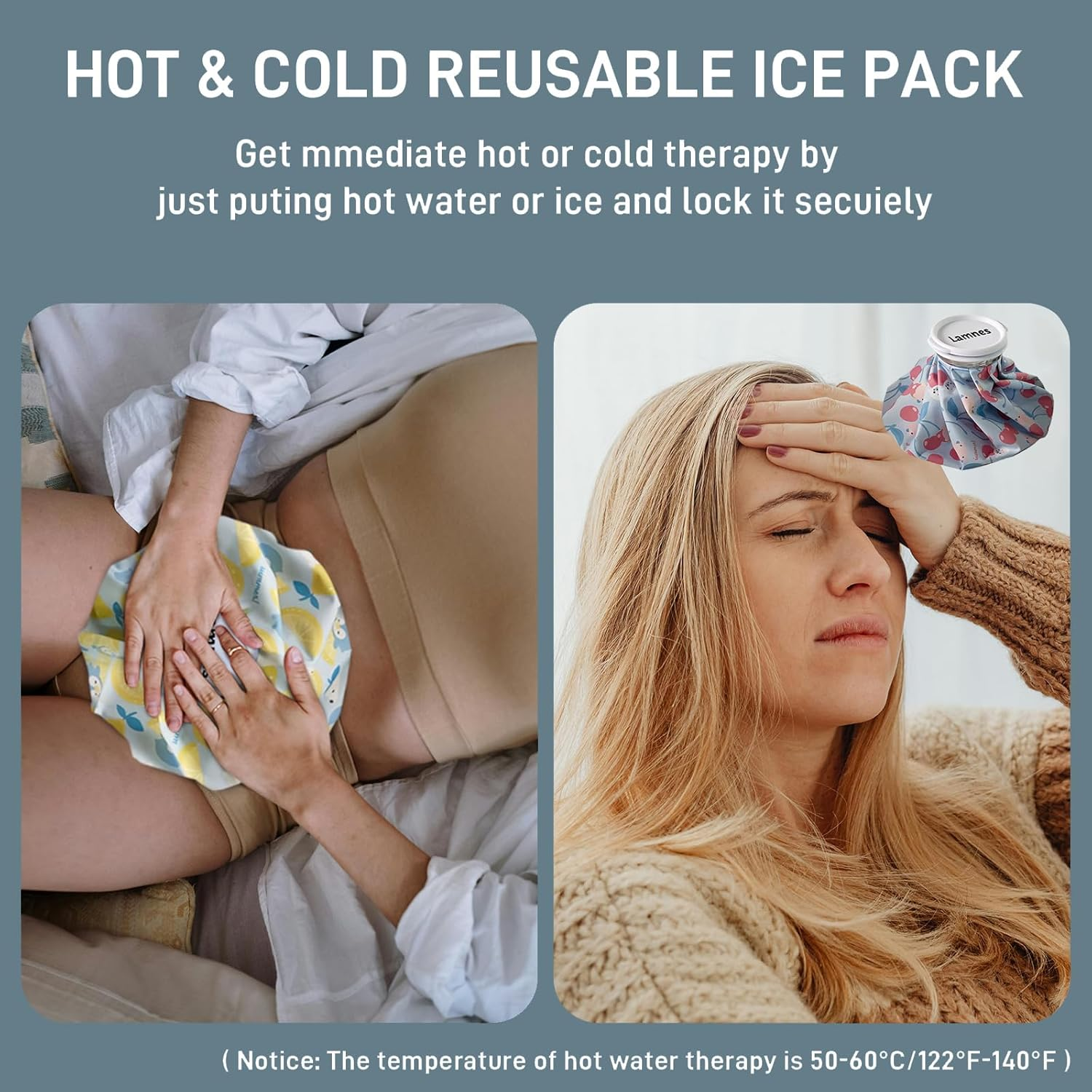 Ice Pack Bags Reusable for Injuries, Hot Cold Therapy for Pain Relief ( RANDOM STYLE )