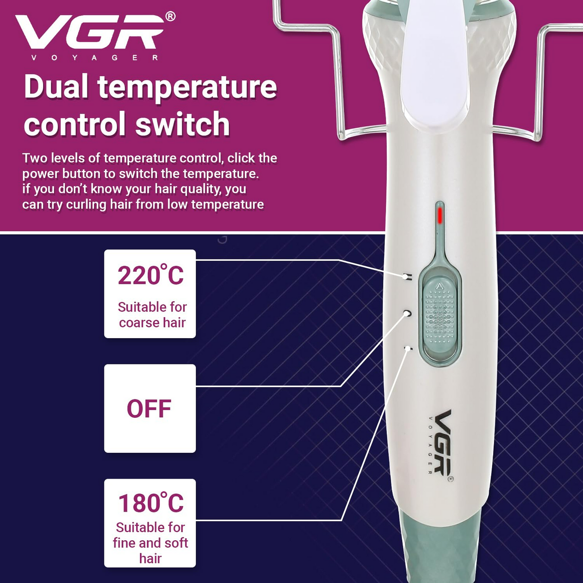 VGR V597, Wavy Hair 5 Barrels Curling Iron