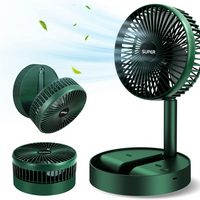 Foldable Desk Fan 3 Speeds, 180° Tilt Adjustable Rechargeable Fan with Low Noise & Long Battery Life