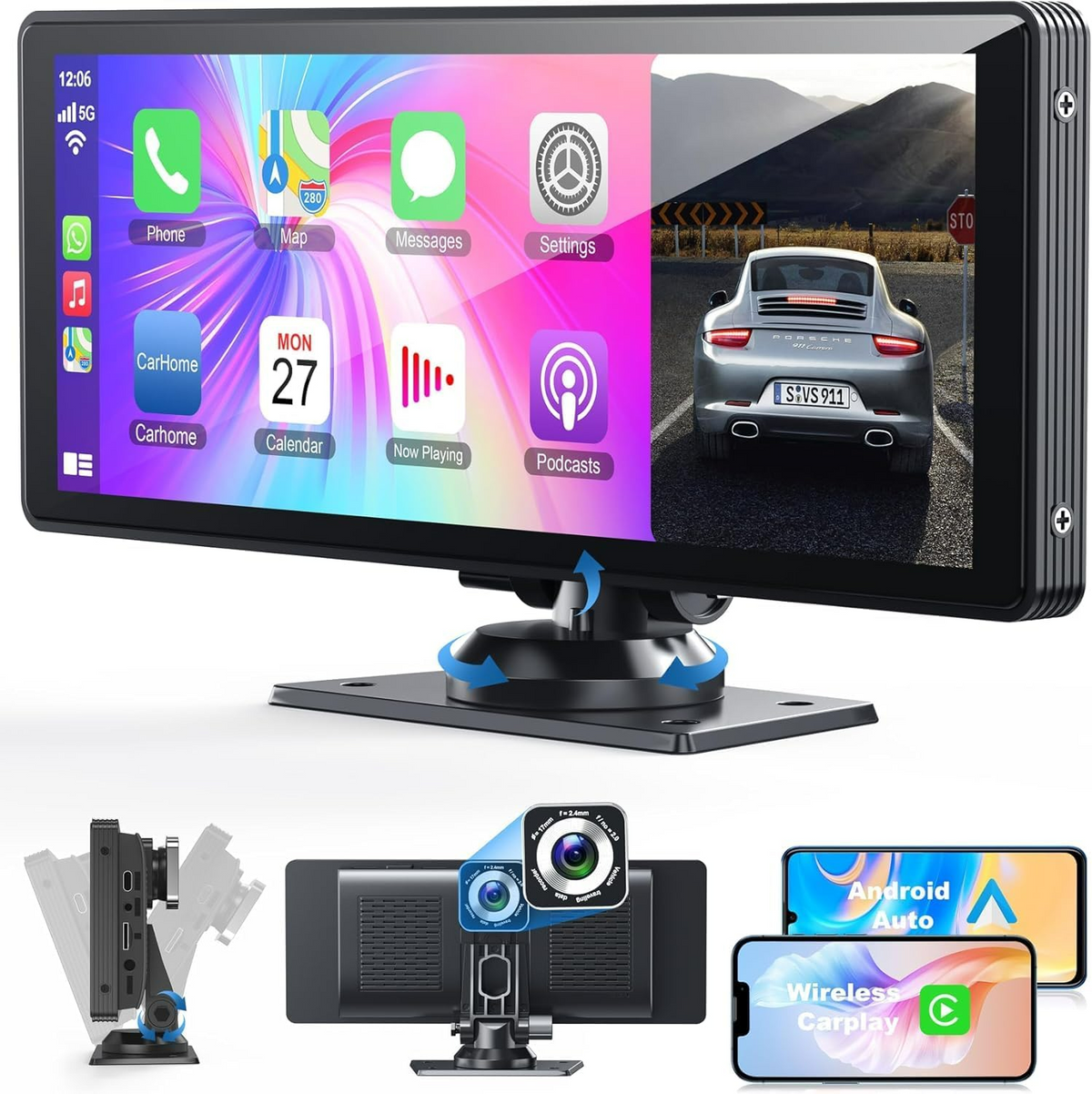 CarPlay Stereo with 4K Dashcam