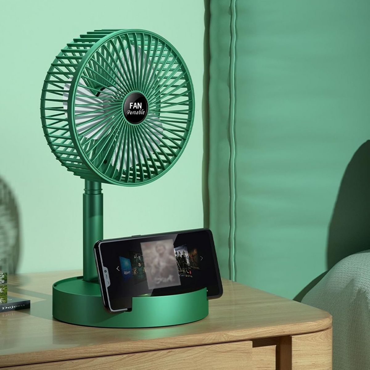 Foldable Desk Fan 3 Speeds, 180° Tilt Fan