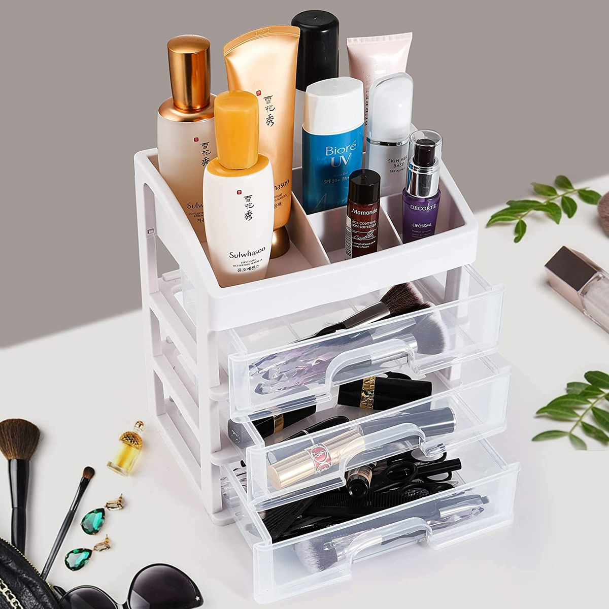 3-Layer Plastic Storage Drawer Organizer