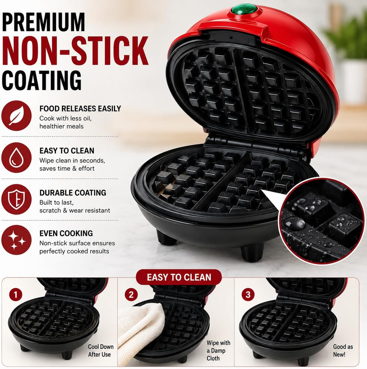 Mini Non-Stick Waffle Maker