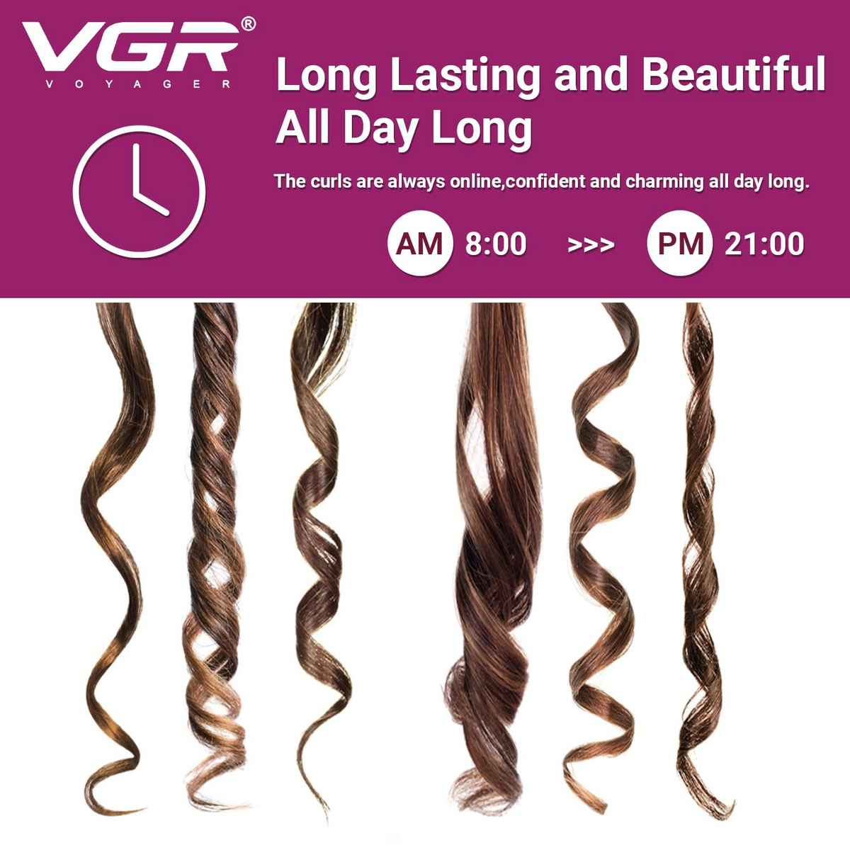 VGR V597, Wavy Hair 5 Barrels Curling Iron