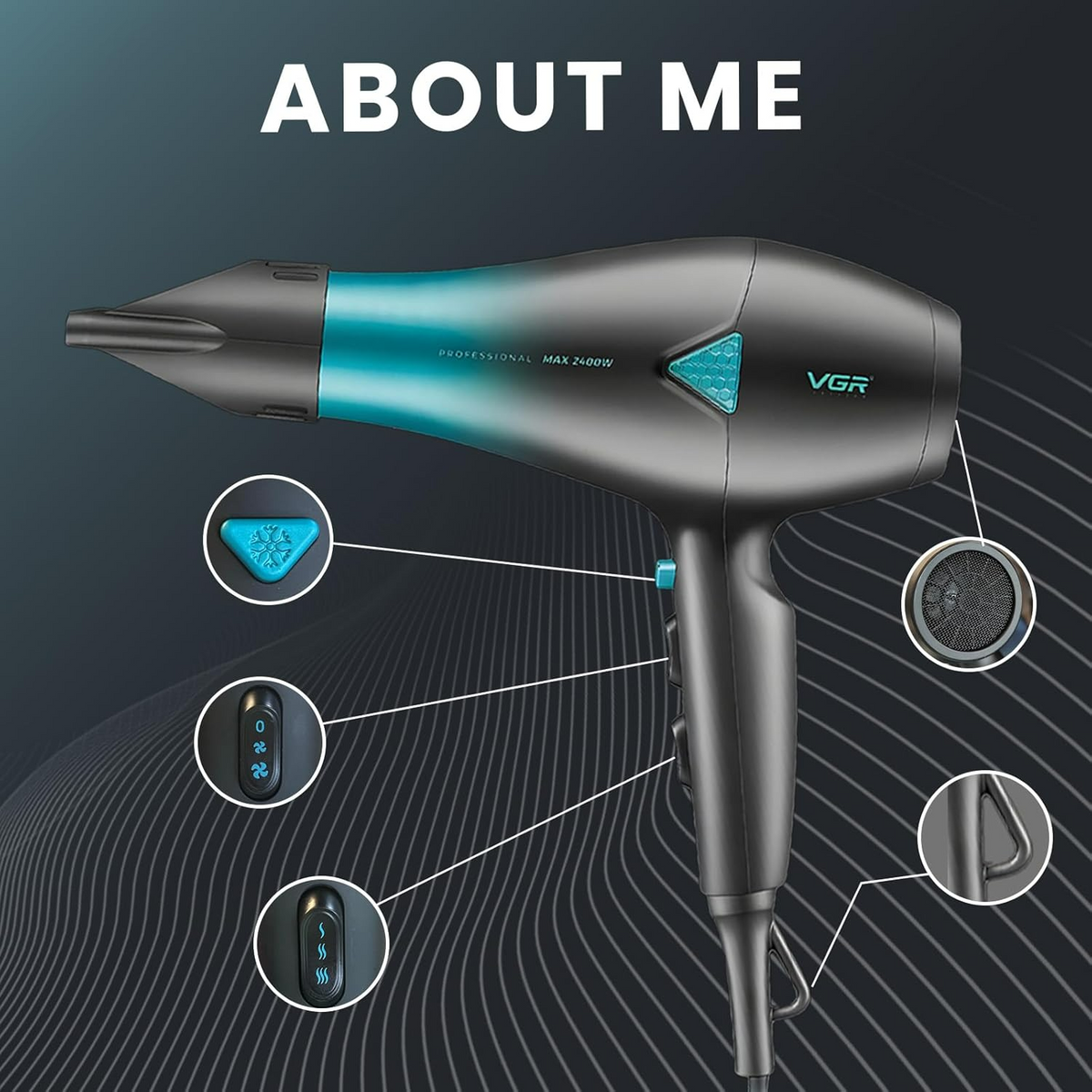 VGR Hair Dryer V455