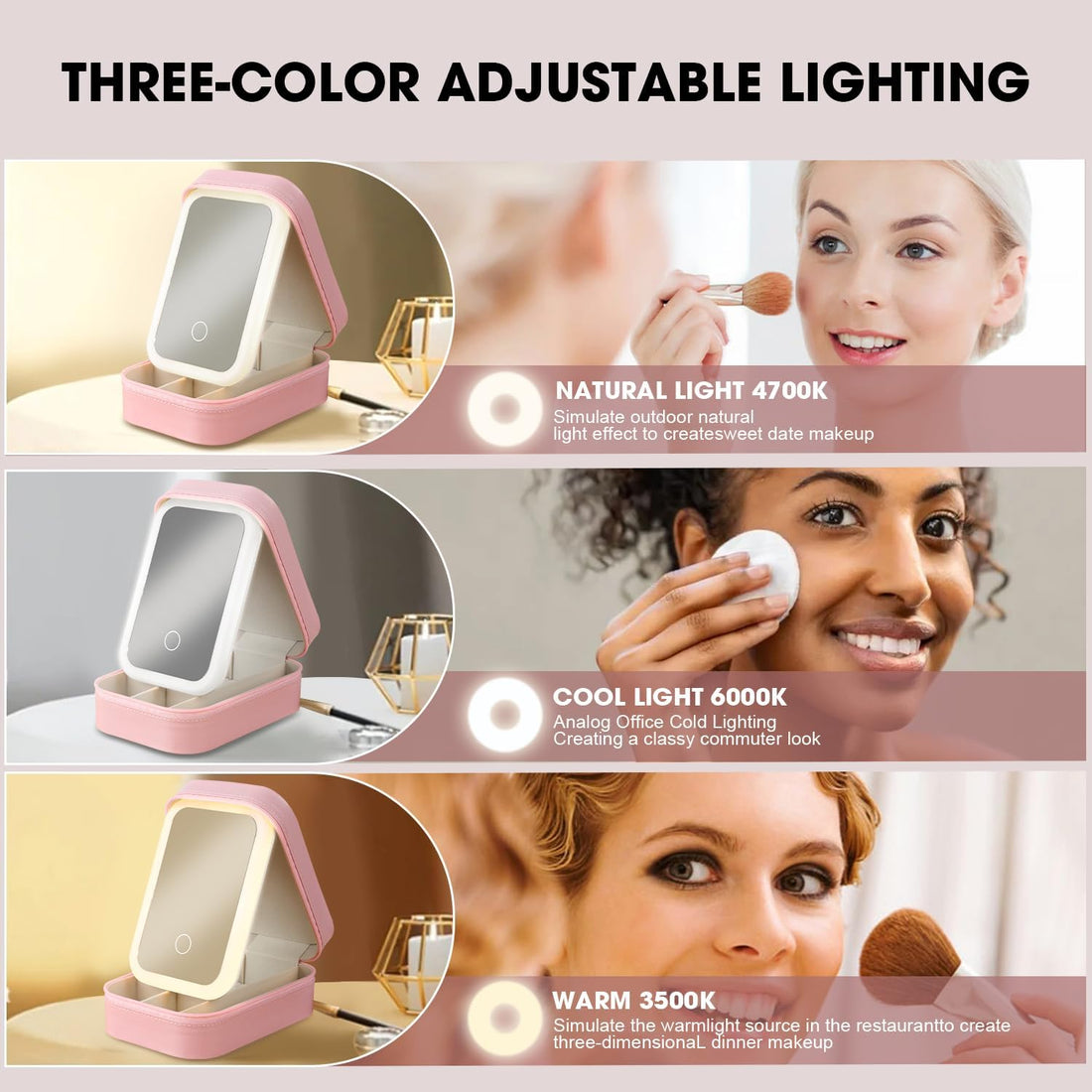 LED Makeup Travel Case