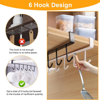Stainless steel 6 hook organizer
