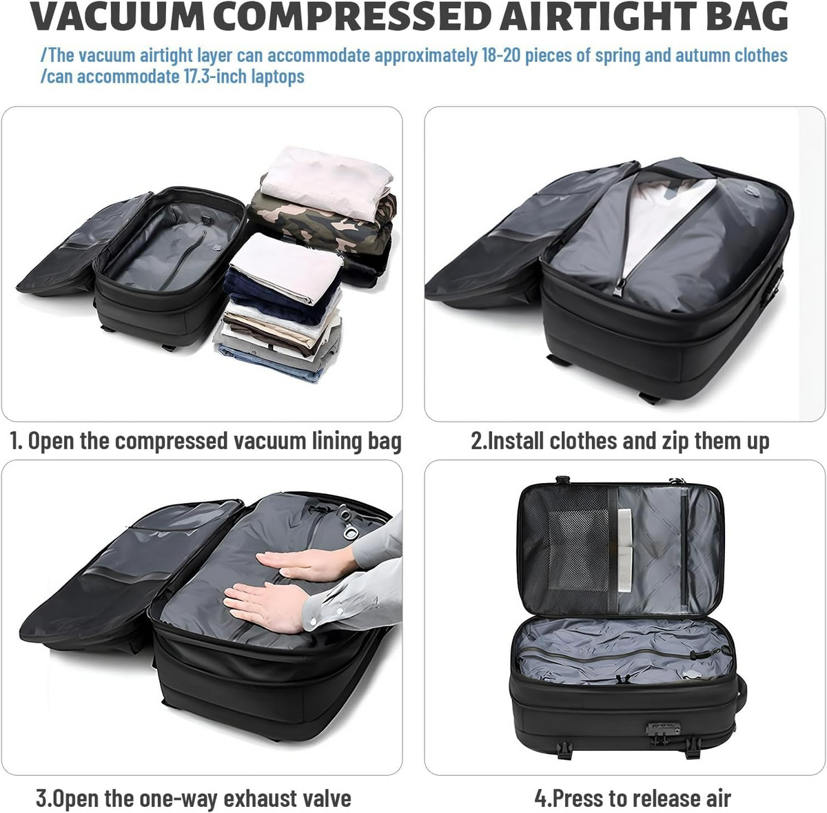 Vacuum Compression Travel Backpack