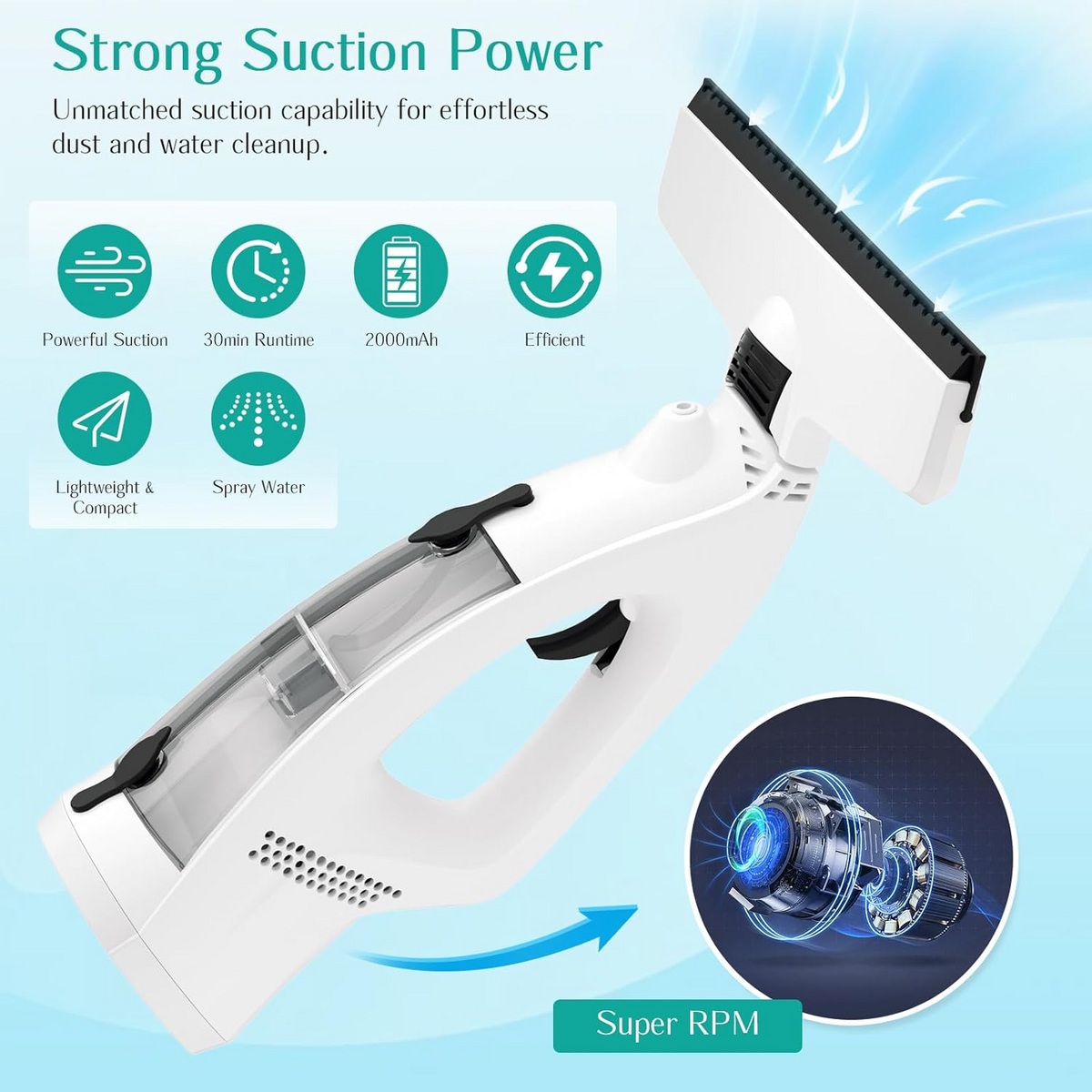 3-in-1 Cordless Window Vacuum Cleaner