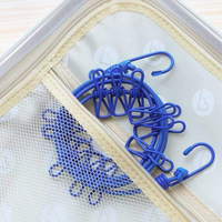 Portable Elastic Rope Clothesline Adjustable with 12pcs Clothespins Cloth Hanger