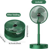 Foldable Desk Fan 3 Speeds, 180° Tilt Adjustable Rechargeable Fan with Low Noise & Long Battery Life