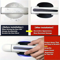 8PCS/SET Carbon Fiber Car Door Handle Protector Cover Inner Bowl Anti Scratch Sticker