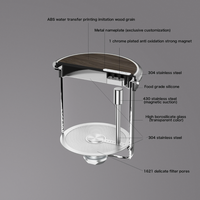 Luxury Large Glass Tea cup pot with One-Click Filter