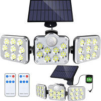 Solar Motion Sensor Outdoor Lights, 360° Rotatable, IP65 Waterproof Security Light