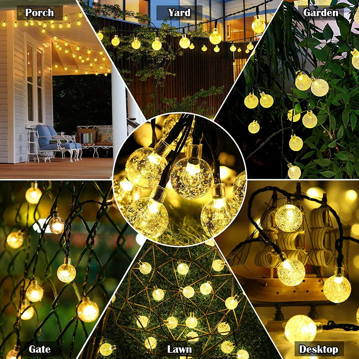 50-LED Solar String Lights
