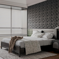 PVC 3D Black Or White Diamond Wall Panels