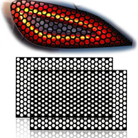 Universal Car Rear Tail Light Lamp Stickers Honeycomb