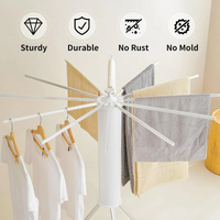 Folding Tripod Clothes Airer – Compact Drying Rack with 16 Rotating Arms, Aluminum, Indoor/Outdoor Use