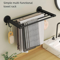 Wall Mounted Drying Rack, Metal Foldable Laundry Rack for Bathroom & Kitchen, Space-Saving Clothes Airer