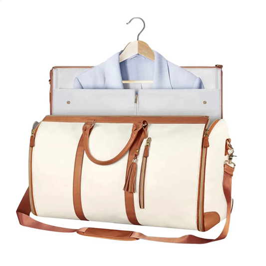 8 in 1 Travel Storage Bag Leather Travel Duffel Bag with Shoulder Strap