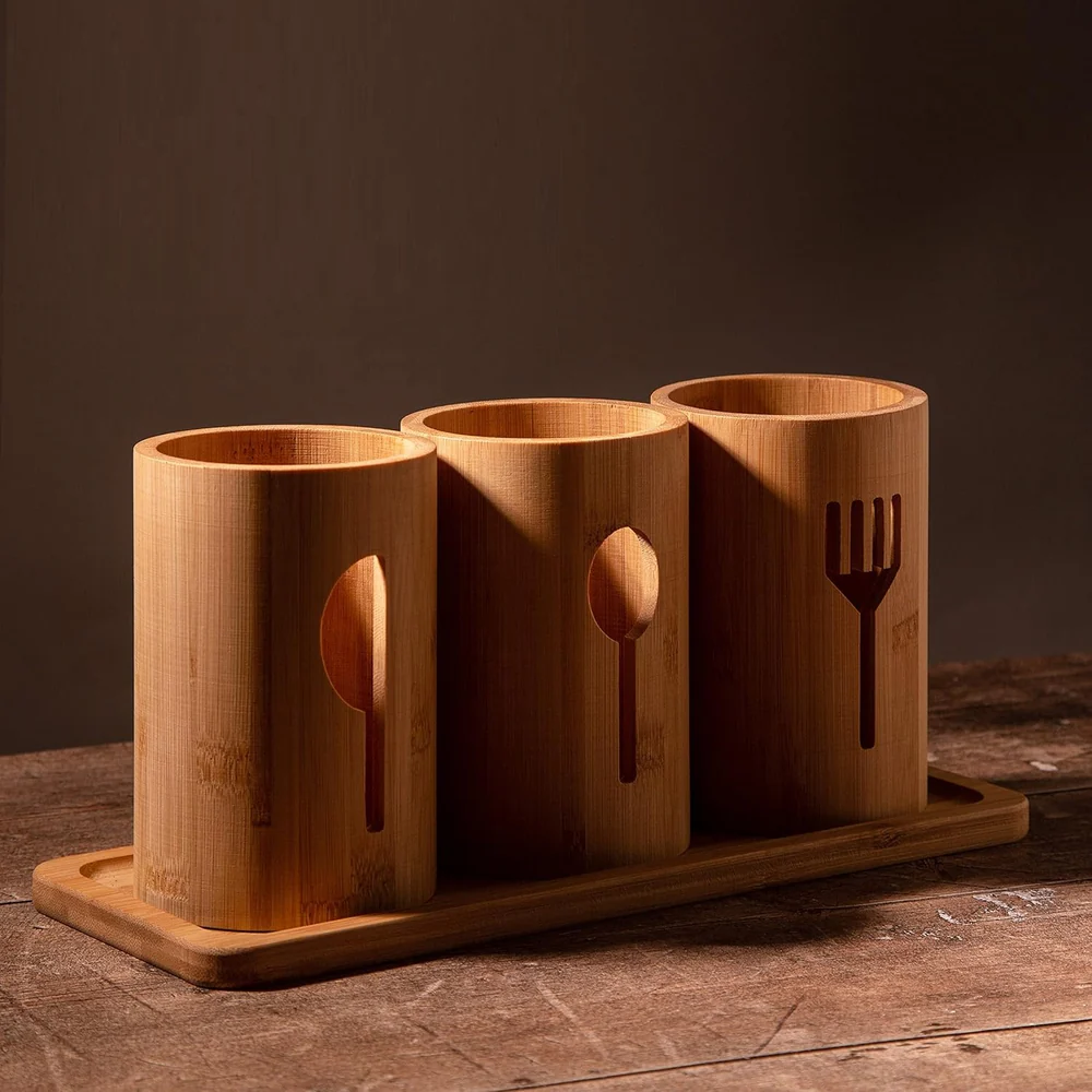 Bamboo Utensil Organizer