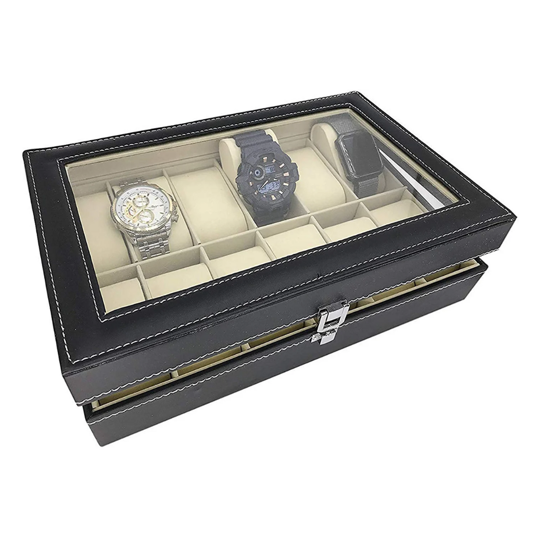 Watch Box 12 Slot Black
