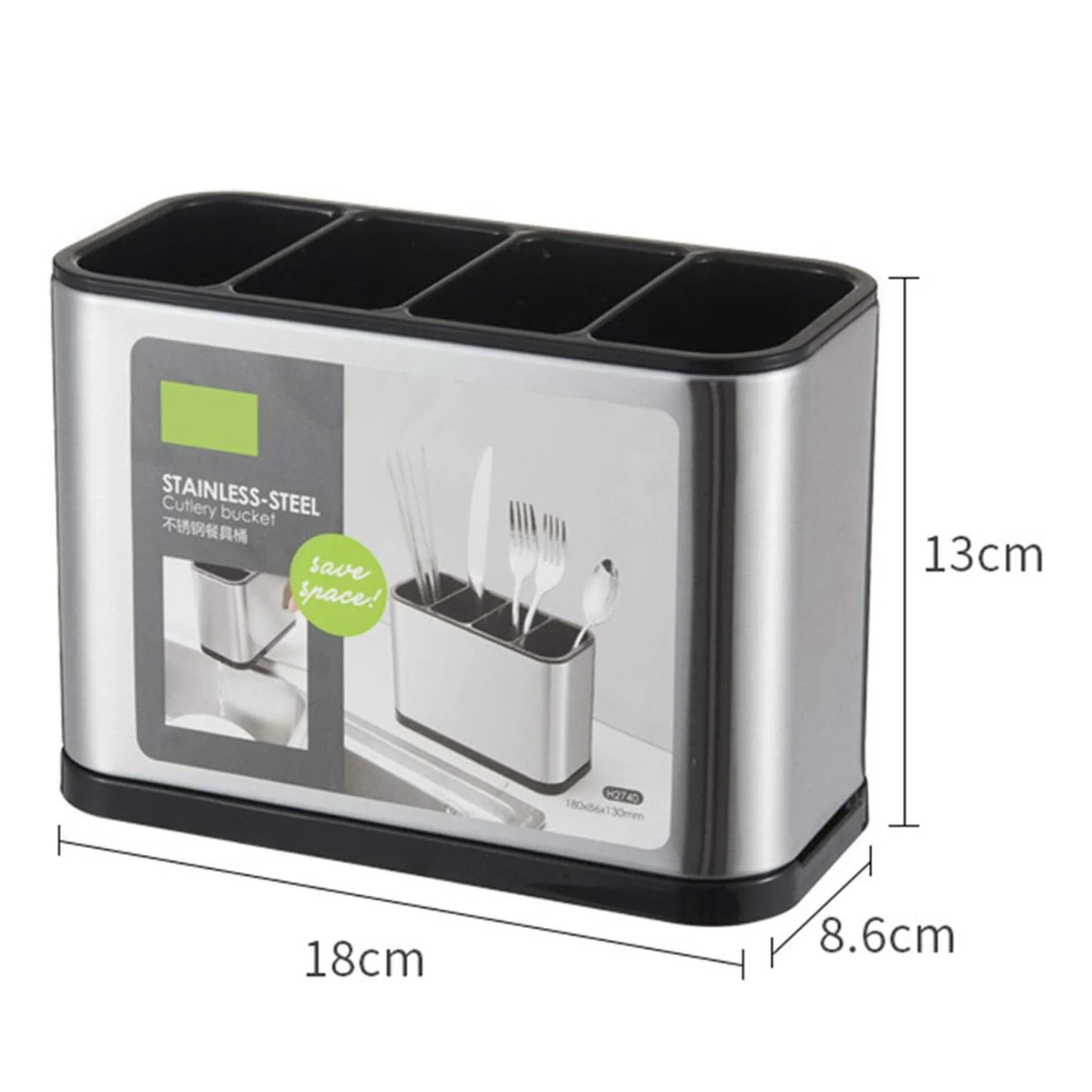 Stainless Steel Cutlery Bucket