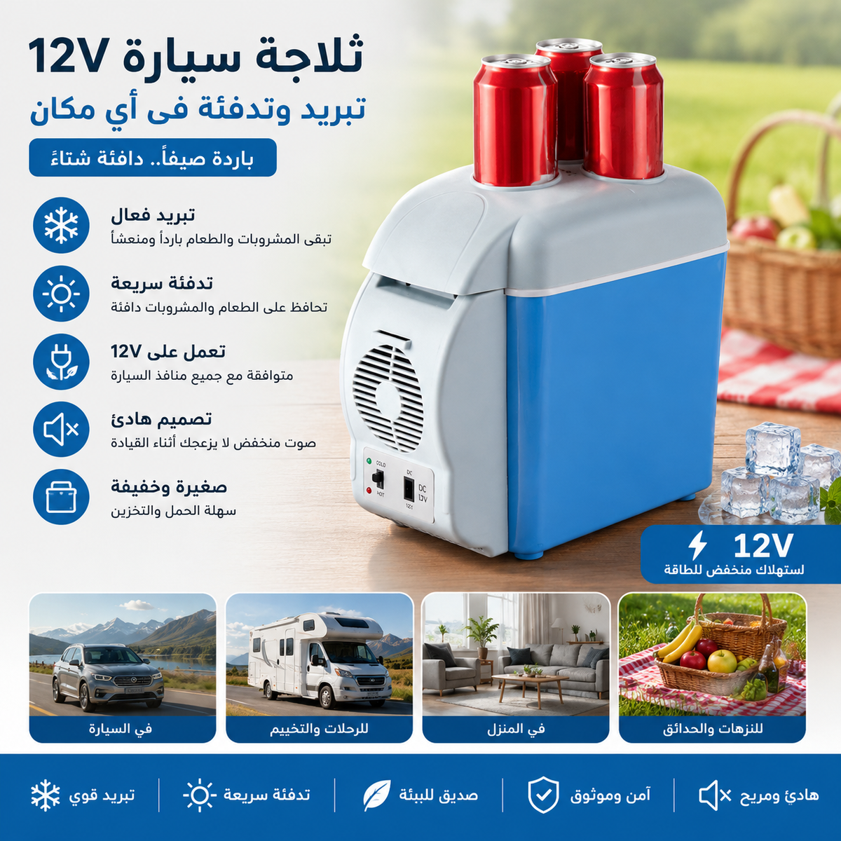 12V Car Mini Fridge 7.5L