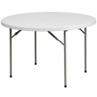 Round Plastic Event Folding Table, White