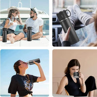 Thermos With Cups Double Wall Stainless Steel 500ml Vacuum Flask