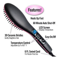Hair Straightener Brush Ceramic
