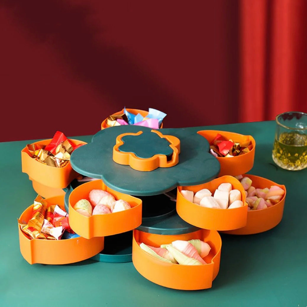 Rotating Double Snack Tray