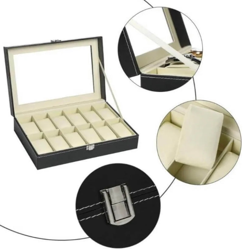 Watch Box 12 Slot Black
