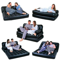 5-In-1 Double Multifunction Inflatable Fashion Air Sofa Queen Double Bed Mattress (L188 x W152 x H64)cm