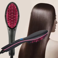 Hair Straightener Brush Ceramic