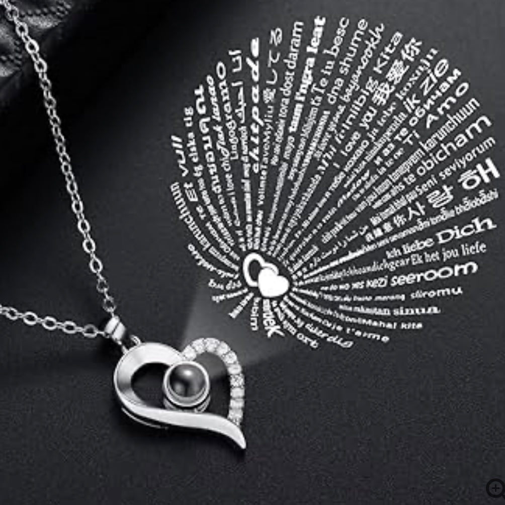 I Love You Necklace & Rose Box