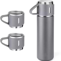 Thermos With Cups Double Wall Stainless Steel 500ml Vacuum Flask