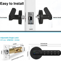 Fingerprint door lock, with password keyboard entry door handle