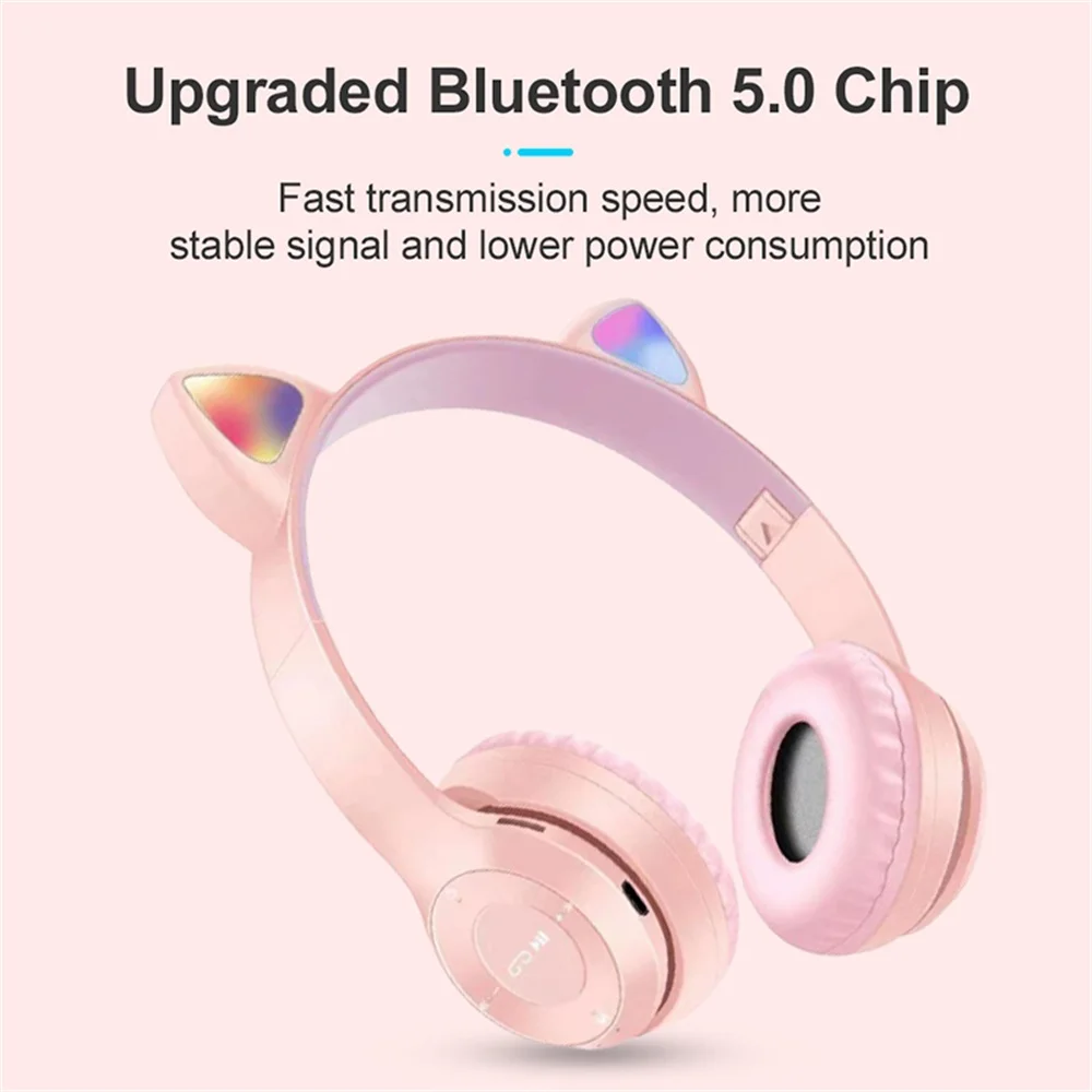 Cat Ears Bluetooth Headphone With Mic