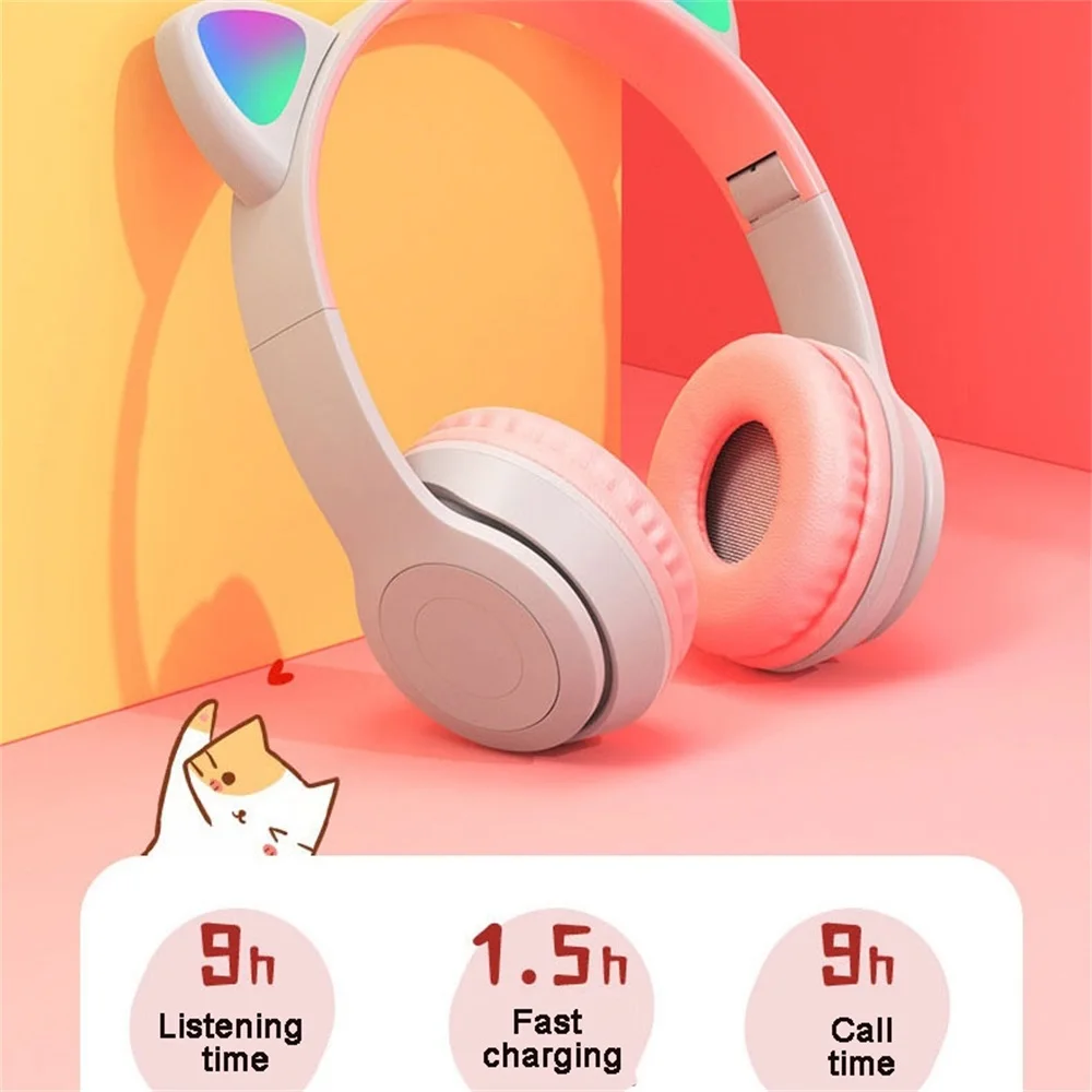Cat Ears Bluetooth Headphone With Mic