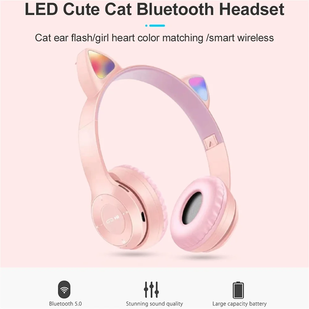 Cat Ears Bluetooth Headphone With Mic