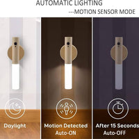 Rechargeable Led Light Motion Sensor Magnetic Wood Wall Light