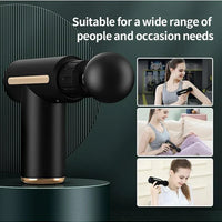 Rechargeable Mini Muscle Massage Gun With 6 Gears And 4 Massage Heads