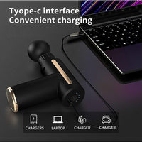 Rechargeable Mini Muscle Massage Gun With 6 Gears And 4 Massage Heads