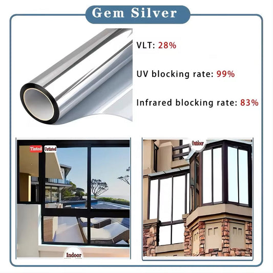 Privacy Window Film Glass Roll Film Sunscreen Glass Sticker Self Adhesive Heat Control 90x100cm Or 50x300cm