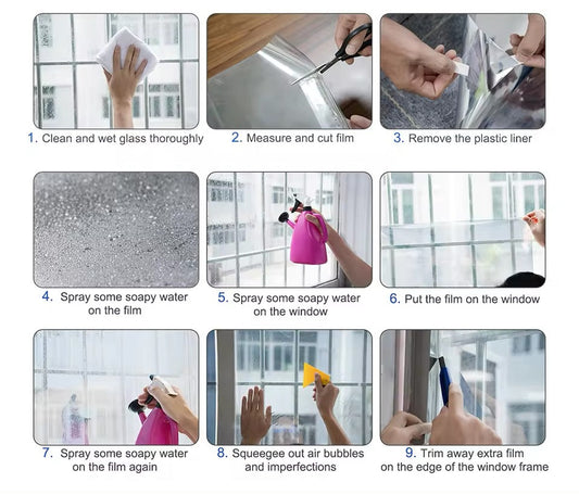 Privacy Window Film Glass Roll Film Sunscreen Glass Sticker Self Adhesive Heat Control 90x100cm Or 50x300cm