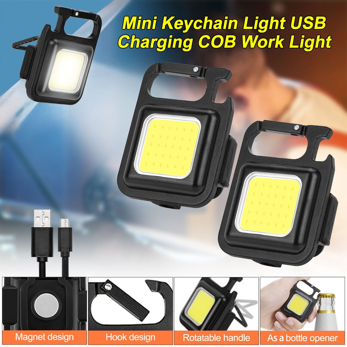 Mini USB Keychain Flashlight