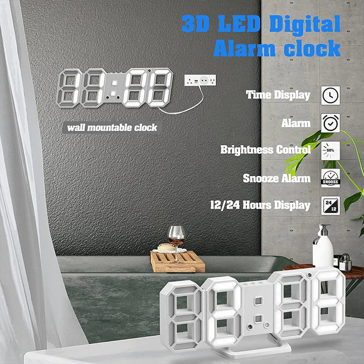 USB 3D LED Alarm Clock