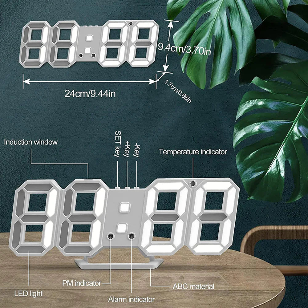 USB 3D LED Alarm Clock