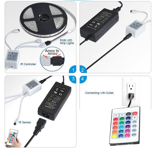 RGB Led Light 5 Meter Waterproof Phone App Bluetooth + Remote Controller
